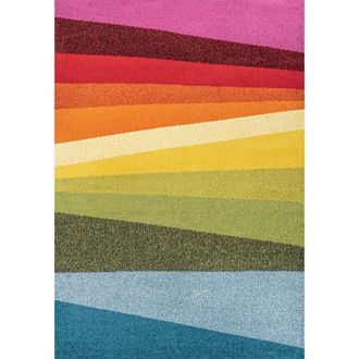 Jonathan Y Designs Prism Geometric Striped Area Rug in Orange/green/blue at Nordstrom, Size 2Ft 0In X 8Ft 0In