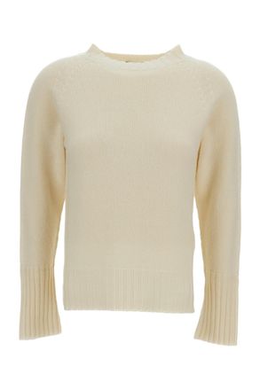 Drumohr Cream Raglan Cashmere Mock-Neck Sweater