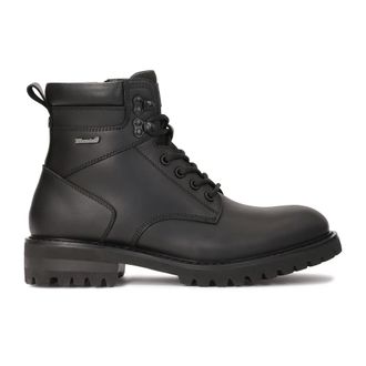 Kazar Schoenen, Heren, Zwart, 42 EU, Leer, Zwarte waterdichte leren laarzen