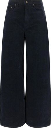 Ralph Lauren Corduroy High-Rise Super Wide-Leg Pants - Dames - Wijde Broeken - Blauw - W28 - Katoen - Broeken