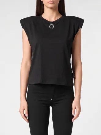 Philipp Plein Jersey Tank Top with Crew Neck and Padded Shoulders
