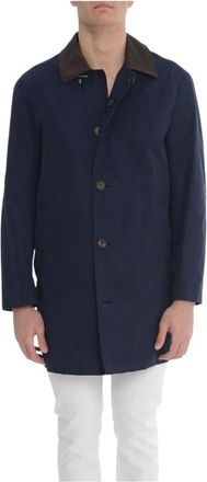 Fay Coats - Heren - Mantel - Blauw - M - Leer - Jassen