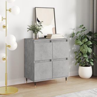 vidaXL Vidaxl - Aparador De Madera Contrachapada Gris Hormig&oacute;n 60x35x70 Cm