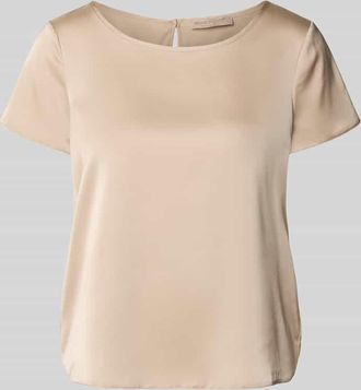 Rinascimento Rinascimento Blusenshirt mit Rundhalsausschnitt und abgerundetem Saum in Beige, Gr&ouml;&szlig;e XS