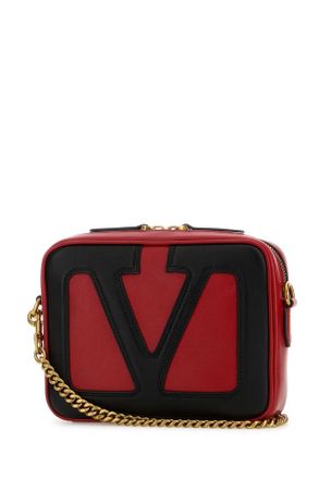 Valentino Garavani Mens Red Nappa Leather Viva Superstar Crossbody Bag Rougecouturenero Borse A Tracolla