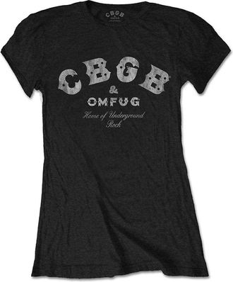 Rockoff Trade Womens CBGB Classic Logo T-Shirt, Black, 14
