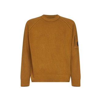 C.P. Company Round-neck Knitwear, male, Brown, Size: XL Crewneck Knitwear