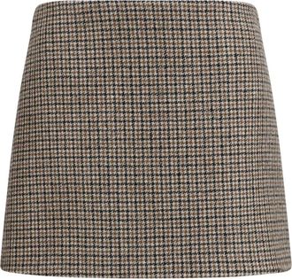P.A.R.O.S.H. Gonna corta pied de poule - - Skirts - Donna - Marrone - M