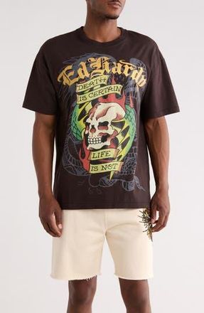 Ed Hardy Wing Skull Cotton Graphic T-Shirt in Vintage Black at Nordstrom Rack, Size Xx-Large