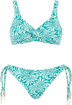 Twinset Bikinis, female, Green, Size: L Structured Cross-Front Bikini