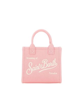 MC2 Saint Barth Compact Pink Canvas Tote Bag with Embroidered Logo