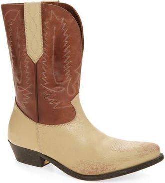 Golden Goose Wish Star Low Western Boot in Cream/Brown at Nordstrom, Size 11Us