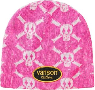 SUPREME FW26 x Vanson Leathers Skull Beanie Pink SUP-FW26-2018-PNK