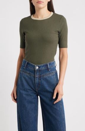 Rag & Bone Slim Fit Ringer T-shirt in Dkolv at Nordstrom Rack, Size X-Small