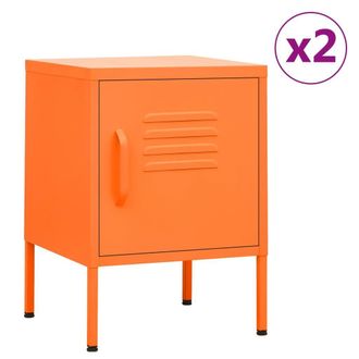 Berkfield Home Nightstands 2 pcs Orange 35x35x51 cm Steel | Size: 35 x 35 x 51 cm