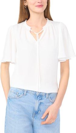 Vince Camuto Tie Neck Top in New Ivory at Nordstrom, Size Xx-Large