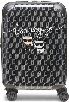 Karl Lagerfeld Bon Voyage 21 Upright Carry On Suitcase in Black/grey at Nordstrom, Size Small