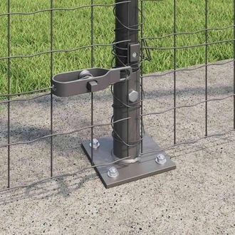 Berkfield Home Durable Fence Posts Set of 104 Grey Powder-Coated Steel