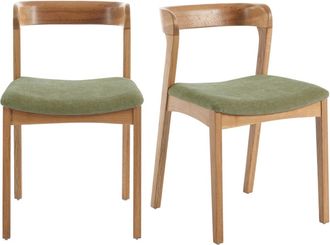 Moloo Silla de roble macizo y tela Bliss Verde (x2)