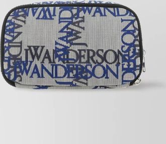 J.W.Anderson grid pattern logo canvas pouch