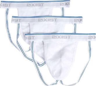 2(x)ist Mens 3-Pack Stretch Core Jockstraps In White