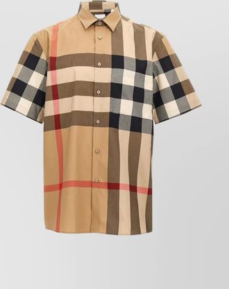 Burberry checked pattern shirt short sleeves