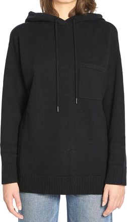 Max Mara Black Solid Hood Sweatshirt