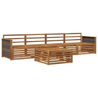 vidaXL Set Di Divani Da Esterno 5 Pz Naturale Legno Di Acacia Massello Vidaxl