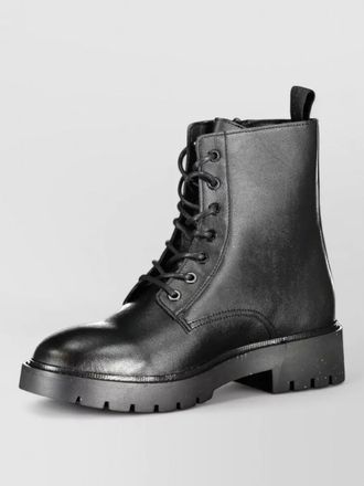 Calvin Klein synthetic leather lace-up ankle boots