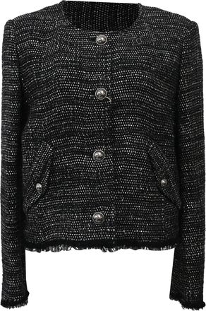 Iro Iro Shakes Tweed Jacket in Black Cotton