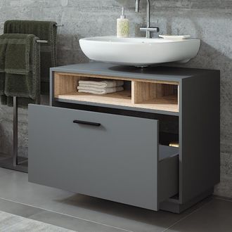 Vicco Mueble Bajo Lavabo Beatrice, Antracita/sonoma, 80 X 84.5 Cm Con Caj&oacute;n
