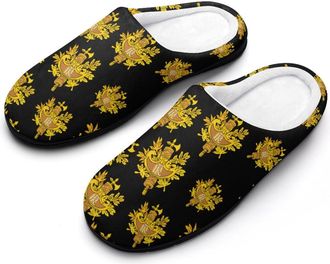 Generic Coat Arms of France Emblem Cotton Slippers for Women Indoor Outdoor Slipper Slip-On Memory Foam Home Shoes