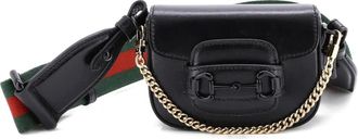 Gucci Horsebit 1955 Flap Wallet with Strap Leather crossbody bag - Zwart