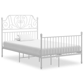 Berkfield Home Bed Frame White Metal 120x200 cm | Size: Small Double