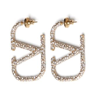 Valentino Garavani Golden Silk & Nylon Jewelry - female - Valentino Garavani - Earrings - Yellow - ONE SIZE - Accessories