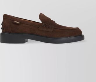 Tod's africa suede leather loafers