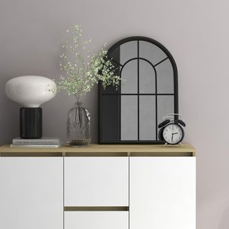 Berkfield Home Mirror Black 60x45 cm Iron for Indoor Use