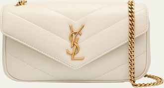 Saint Laurent Loulou Mini YSL Chain Crossbody Bag in Quilted Leather