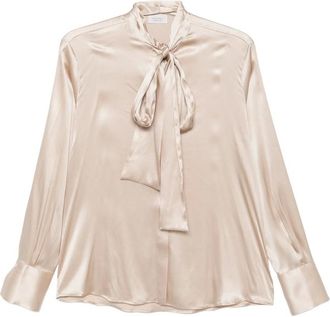 Mazzarelli Pussy-bow Satin Blouse