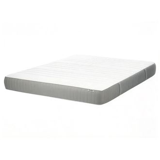 Beliani Beliani - Colch&oacute;n De Espuma Visco Gel Duro Firme Con Funda Extra&iacute;ble De Poli&eacute;ster Con Cremallera Blanco Y Gris 160 X 200 Cm Happiness