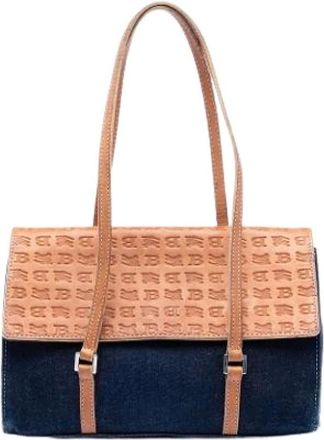 Burberry Pre-owned Shoulder Bags, female, Blue, Size: ONE SIZE Pre-owned Denim Shoulder Bag