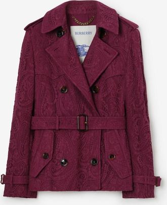 Burberry Short Paisley Lace Foxfield Trench Coat