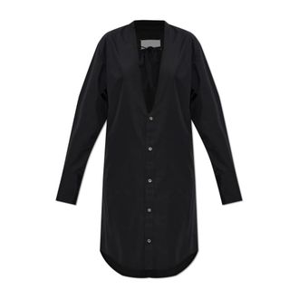 Maison Margiela Shirt Dresses, female, Black, Size: 2XS V-neck Shirt Dress