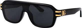 Dolce & Gabbana 0DG4507 Rectangular Frame Sunglasses - Black