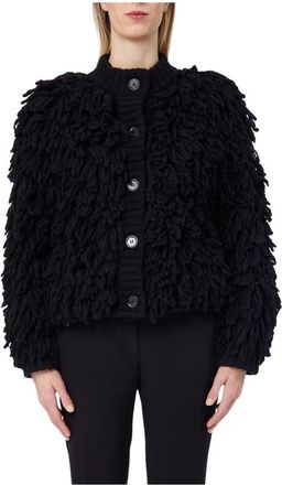 Liu Jo Cappotto Maglia Punto Pellicc - - Knitwear - Donna - Nero - S