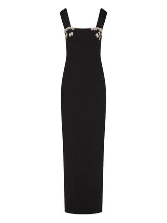 Rachel Gilbert embellished square-neck maxi gown - Black