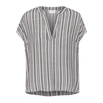 Kaffe Blusa a righe con scollo a V - - Blouses & Shirts - Donna - Grigio - L