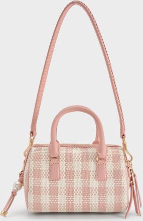 Charles & Keith Everleigh Checkered Bowling Bag