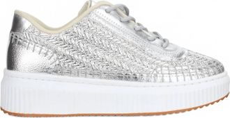 Love Rio Womens Avery Embossed Sneakers In Silver
