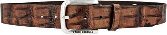 Carlo Colucci Exclusieve Riem van echt krokodillenleer - Heren - Riemen - Bruin - 95 CM - Leer - Accessoires